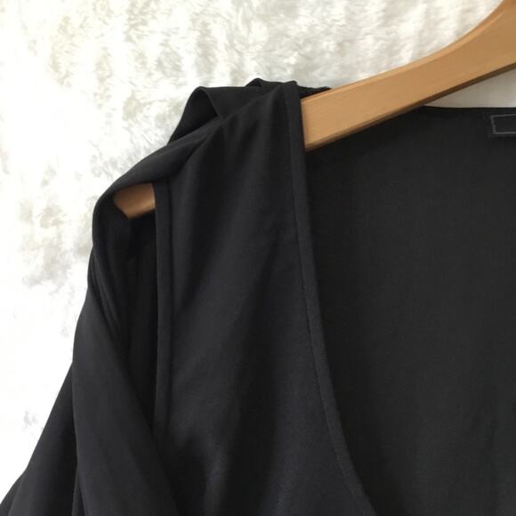 BCBGMaxAzria Black Drape Front Hi-Low Sheer Top - Picture 6 of 16